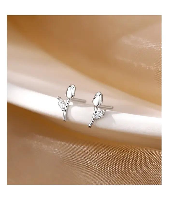 REETI 925 boucles d'oreilles tulipe en argent Sterling pour femmes filles cadeau mode chaude
