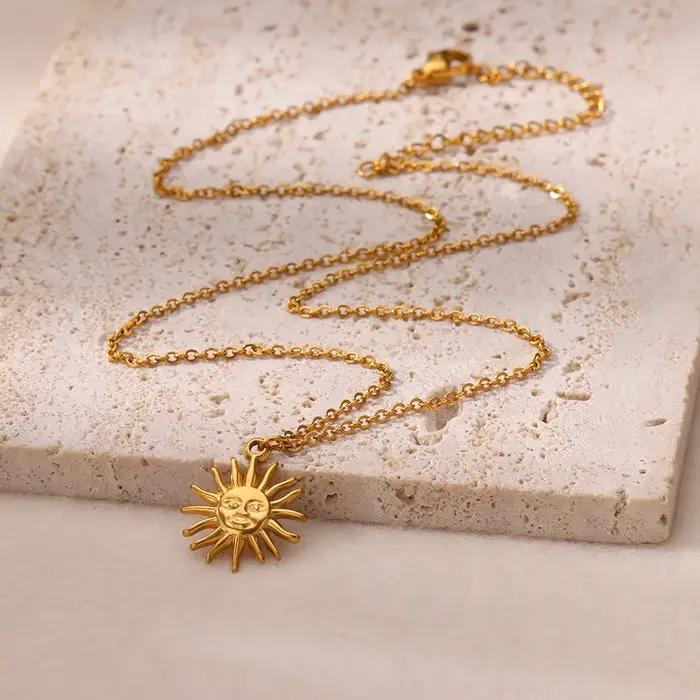 Collier géométrique en acier inoxydable pour femmes