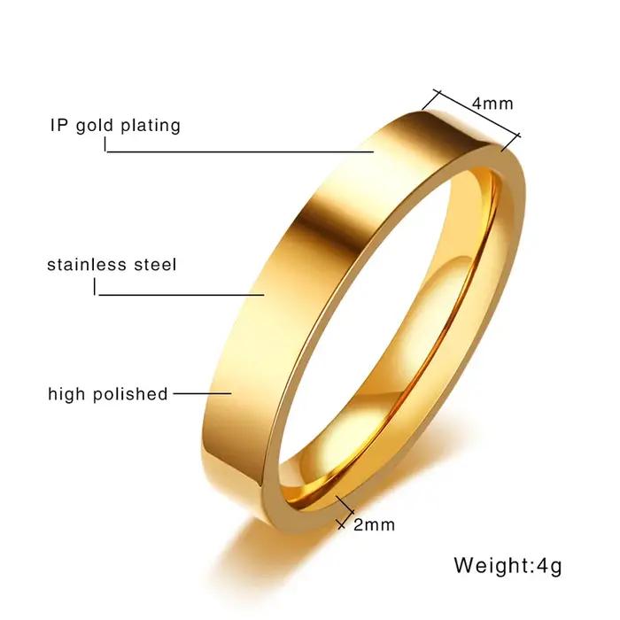 Bague de mariage en acier inoxydable pour femmes