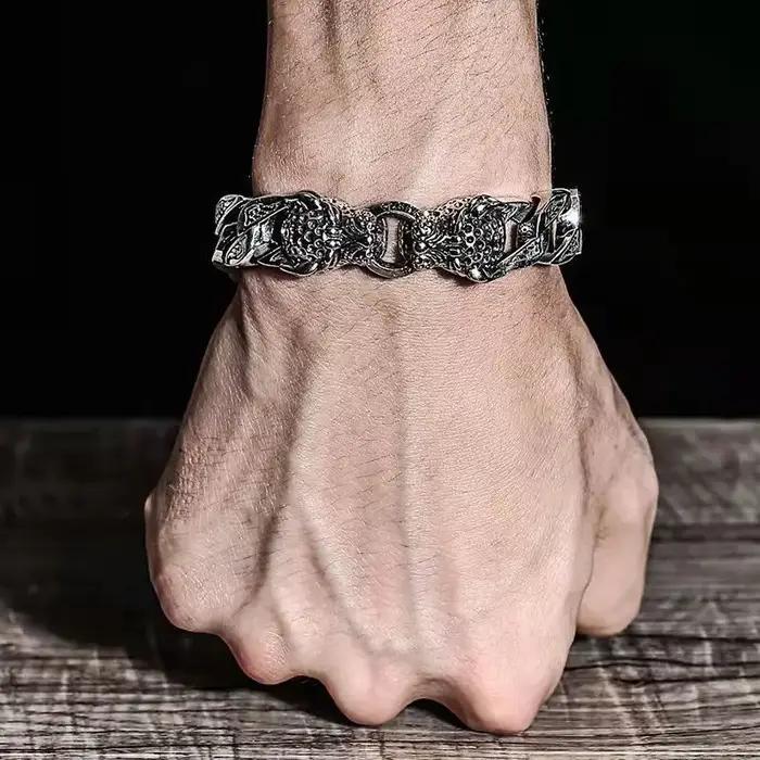 Bracelet tressé en argent S925 pour hommes