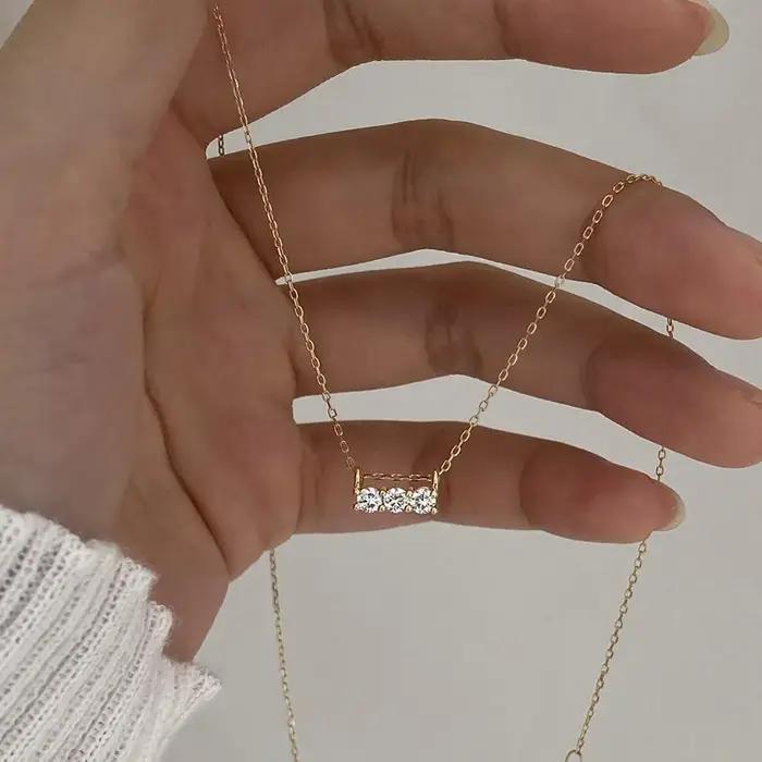 ANENJERY – collier avec pendentif rond en Zircon brillant pour femmes