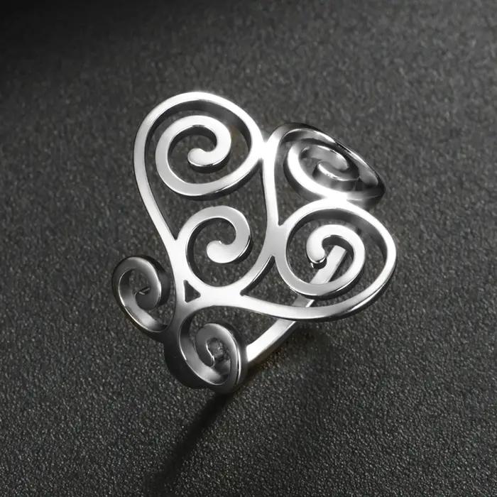Bague filigrane vintage en acier inoxydable plaqué or 18 carats pour femme occasions spéciales romantique et élégante
