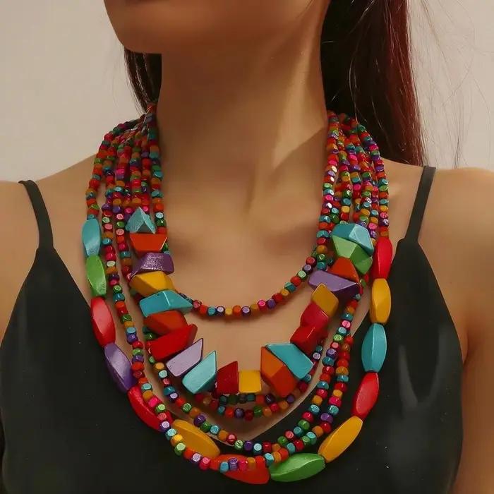 Collier Bavoir Attrayant de Style Boho Multicolore