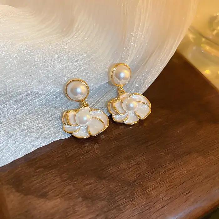 Boucles d'oreilles en résine fleur