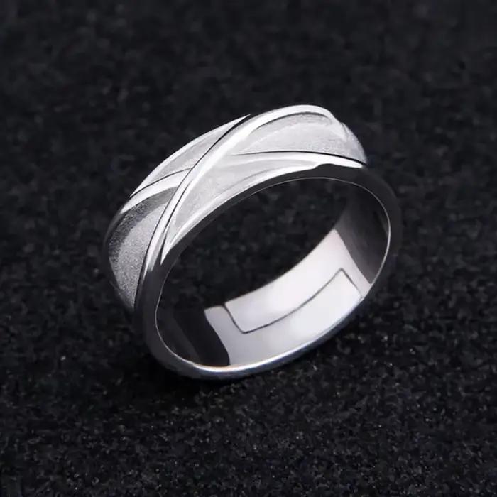Bague noire réglable en argent pur 925