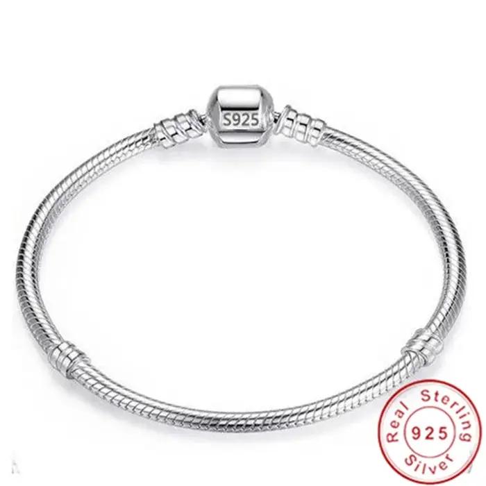 Collier en argent regardé 925 fait à la main pour femme, bracelet à breloques, ensembles de bijoux f