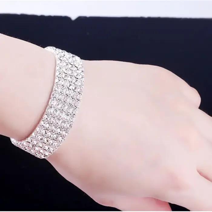 Bracelet en cristal brillant pour femmes occasions spéciales mariage bal de fin d'année soirée de gala anniversaire fiançailles