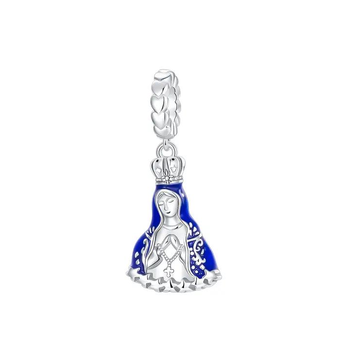 Breloque pendante en argent sterling 925 Notre-Dame de Fatima