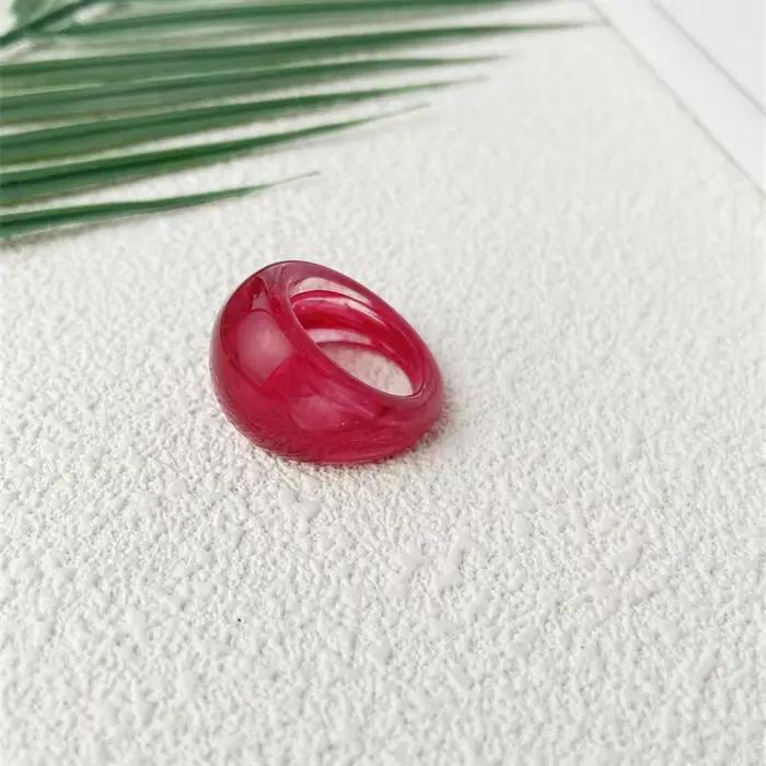 UJBOX – bague en gelée acrylique florale multicolore