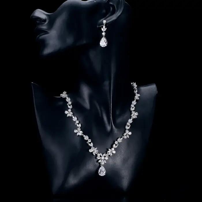 ZAKOL marque de luxe AAA Zircon boucles d'oreilles collier ensemble de bijoux magnifique cristal dubaï