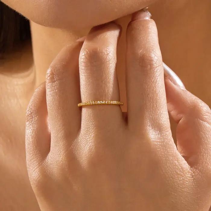 Bague Classique en Laiton Style Éternité pour Femme