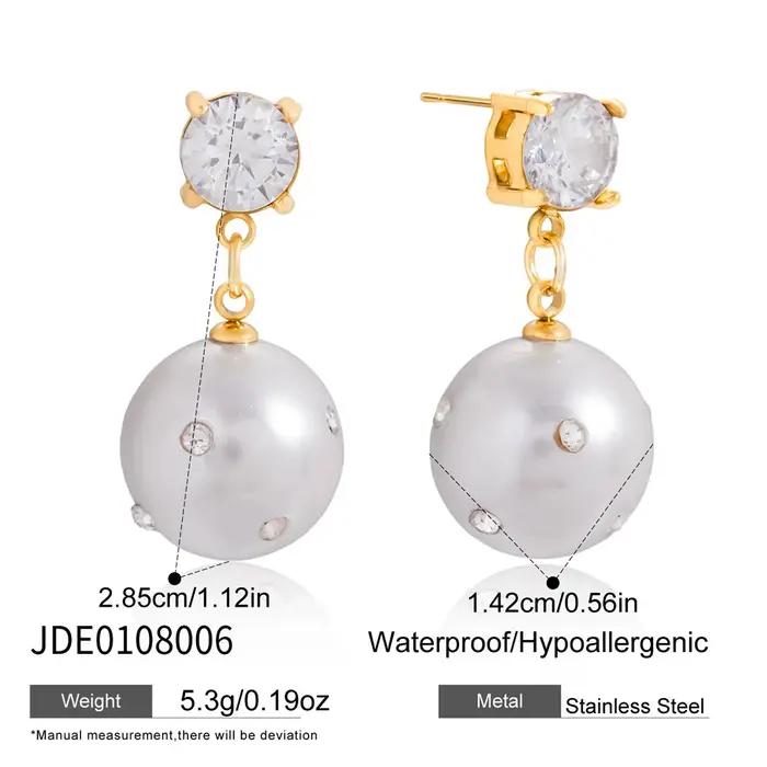 Youthway – boucles d'oreilles élégantes en imitation perle et Zircon pour femmes