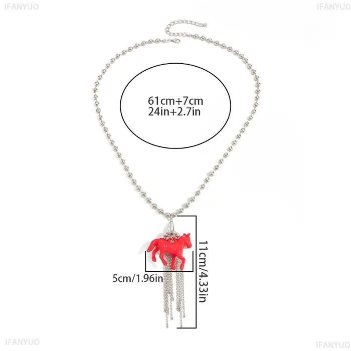 Collier pendentif cheval coloré et mignon pour femmes et filles