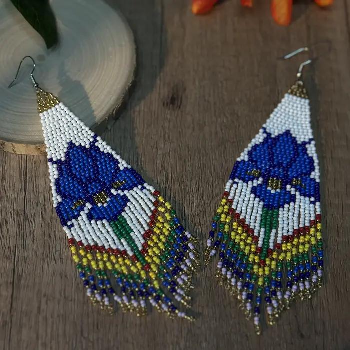 AHAYA – boucles d'oreilles officielles à fleurs bleues