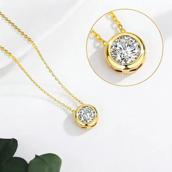Collier en or 18 carats avec pendentif en moissanite VVS1 pour femmes occasions spéciales cadeau de fête de mariage anniversaire