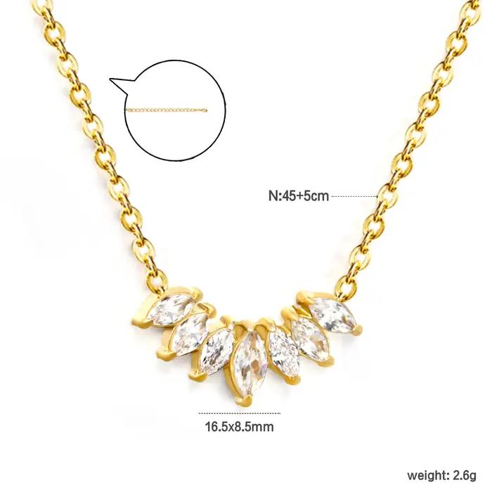 Bijoux en acier inoxydable et zircon pour femmes, délicats et minimalistes, élégants et haut de gamme, ne se décolorent pas, parfaits pour un usage quotidien