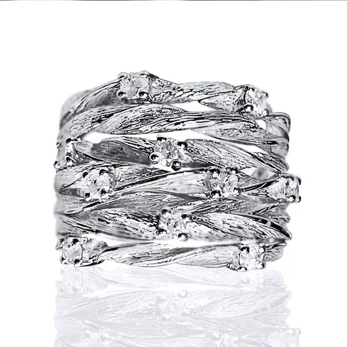 Huitan – bague croisée plaquée couleur or pour femmes, Design à large bande, moderne, tendance, accessoires de doigt, bijoux de mariage