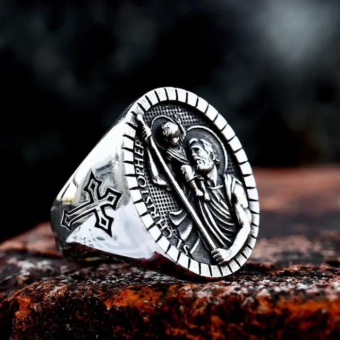 Bague Vintage en acier inoxydable 316L pour hommes