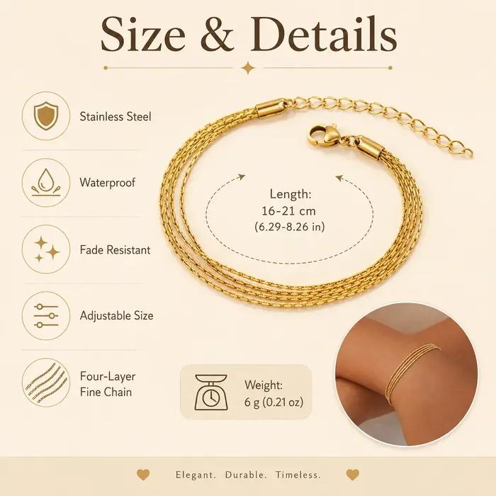 Bracelet en acier inoxydable à maillons fins
