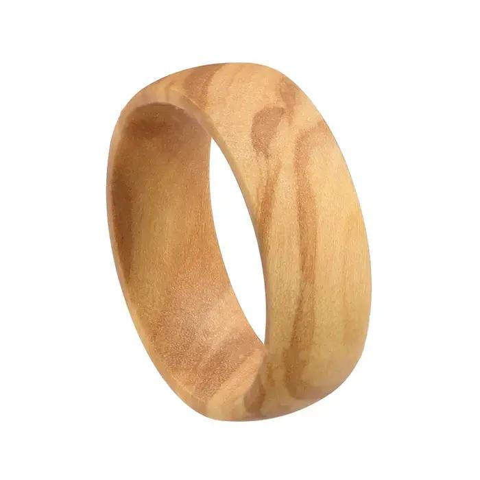 Bague en bois d'olivier massif alliance de mariage homme style rétro minimaliste cadeau pour homme ocassions spéciales