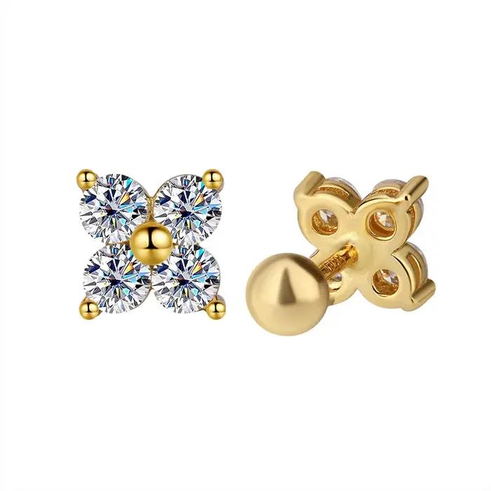 Trumium – boucles d'oreilles en Moissanite pour femmes