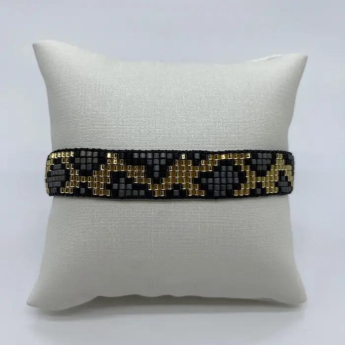 BLUESTAR – Bracelet MIYUKI Boho pour femmes, tressé à la main, avec œil turc, motif léopard, cadeau