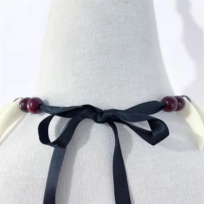 Collier Samoan Marron Ula Nifo Ula Lei, Tenue de Spectacles Culturels Esésiens, Hawaii, Fidji, Événements Festifs, Faux Sangliers, Républiques, 14 Pouces