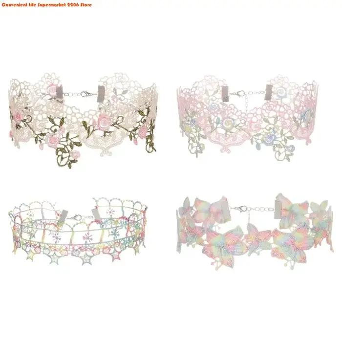 Collier en dentelle orné de fleurs délicates bijou unique à la mode pour femmes occasions spéciales