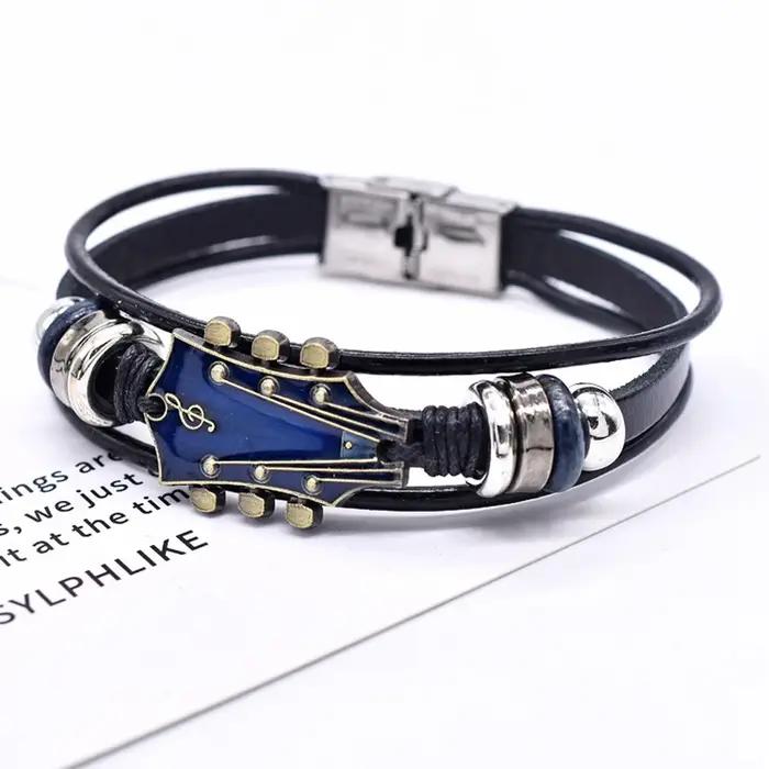 Bracelet de guitare rétro en simili cuir