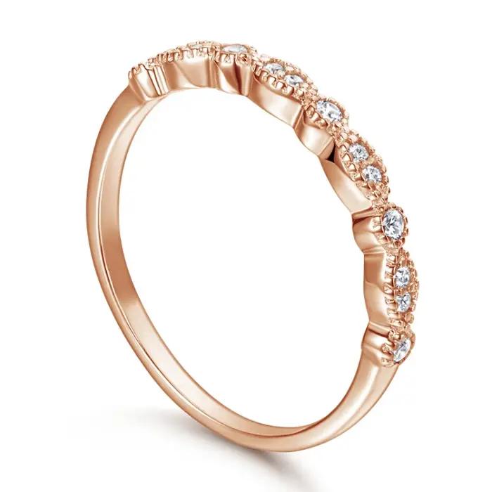 Bagues Géométriques en Argent Sterling 925 Serties de Zircon Blanc Élégantes Pour Femme Occasions Spéciales