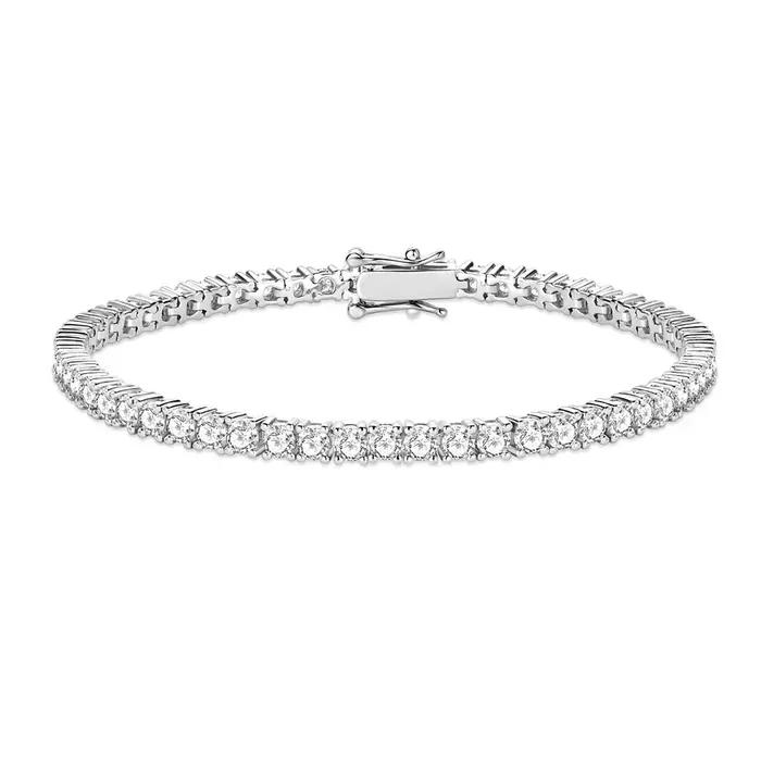 Bracelets tennis ronds en moissanite de 3 mm IOGOU, bracelet en or 14 carats pour femmes, hommes et