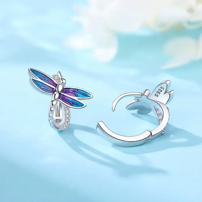 Boucles d'oreilles libellule en argent Sterling 925
