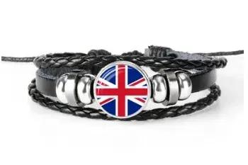 Personnalisez les bracelets de drapeau britannique à breloques du royaume-uni pour les cadeaux des femmes et des hommes