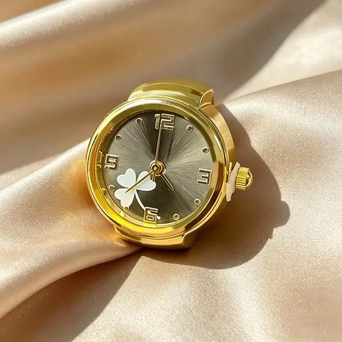 Montre Bague Trèfle Colorée Simple Multicolore Unisexe Bijou Tendance Cadeau pour Couple