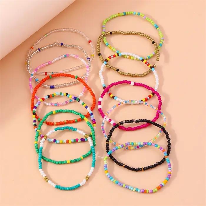 Bracelet bohème fait main coloré avec perles pour femmes et filles