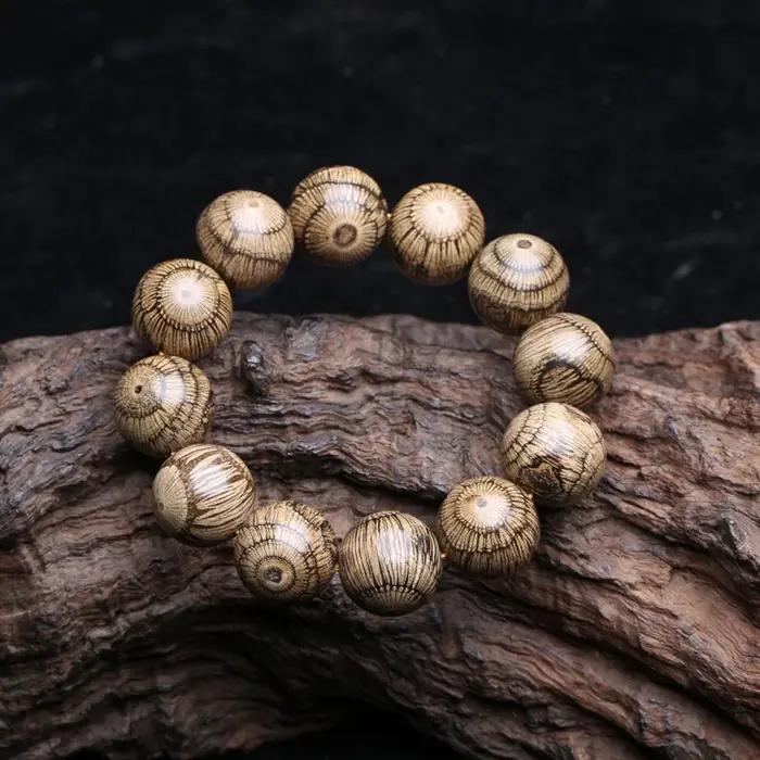 Bracelet perlé en rotin de soie en bois, bracelet à boucle unique, 2.0