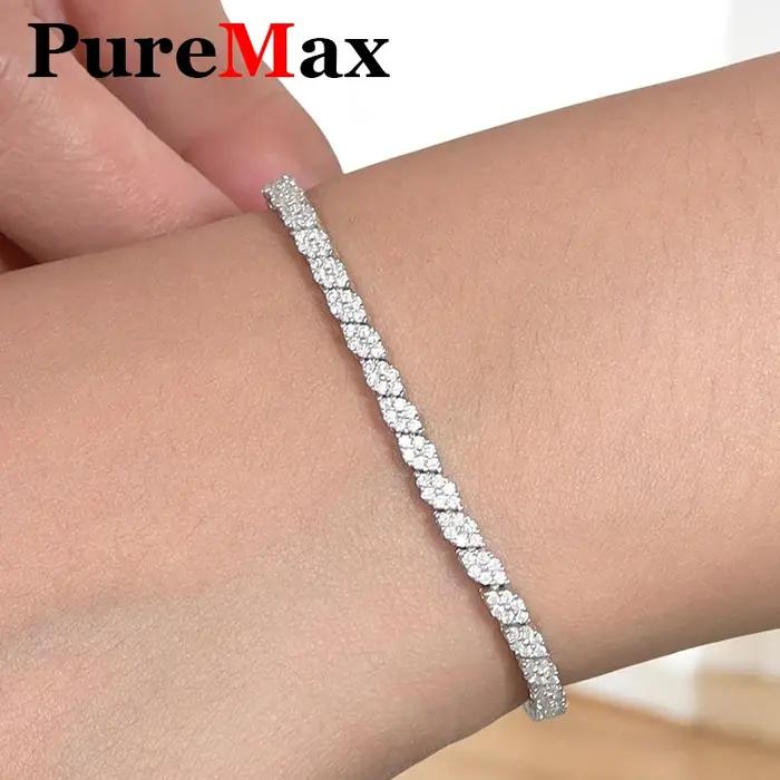 Bracelet de tennis en argent regardé 1.2 Moisssanite pour femme
