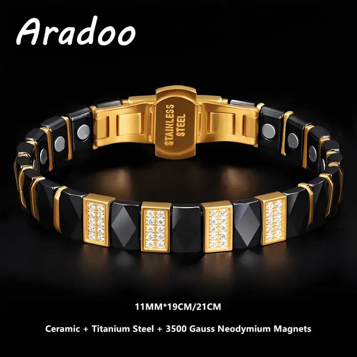 ARADOO – Bracelet en céramique et titane pour hommes et femmes