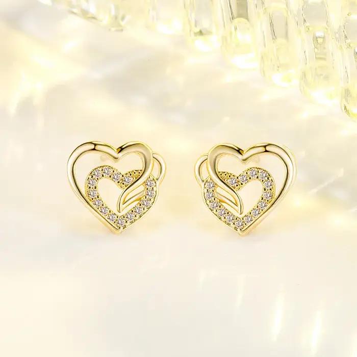 Boucles d'oreilles en diamant véritable pour femme