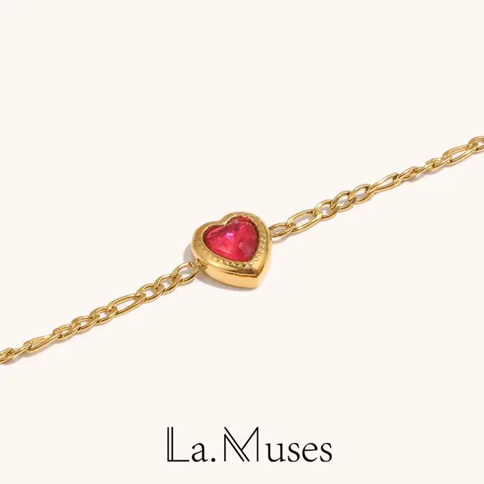 La.Muses Figaro chaîne amour Bracelet en acier inoxydable mode femme étanche quotidien bijoux accessoires