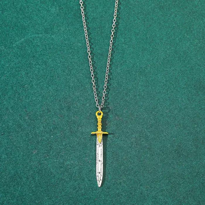 Collier d'épée vintage en alliage de zinc style punk pour hommes et femmes occasions spéciales fêtes Halloween punk rock