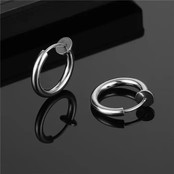 1 paire de boucles d'oreilles à clip sans douleur pour hommes/femmes