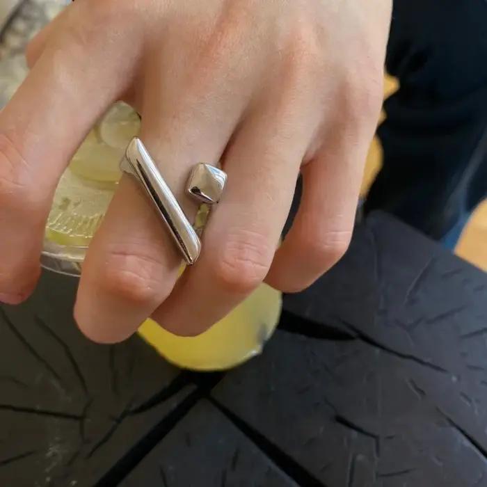 Bagues Ouvertes Géométriques Irrégulières pour Femme et Fille