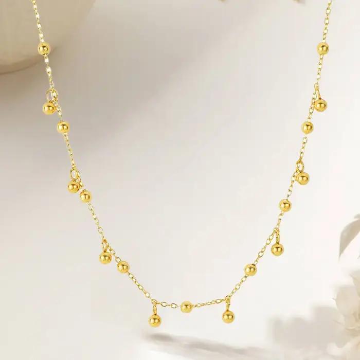 Collier minimaliste en or avec pendentif en forme de haricot pour femmes et filles