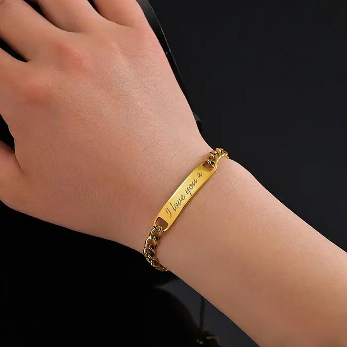 Nextvance nouveau nom personnalisé Bracelets en acier inoxydable graver Date Bracelet