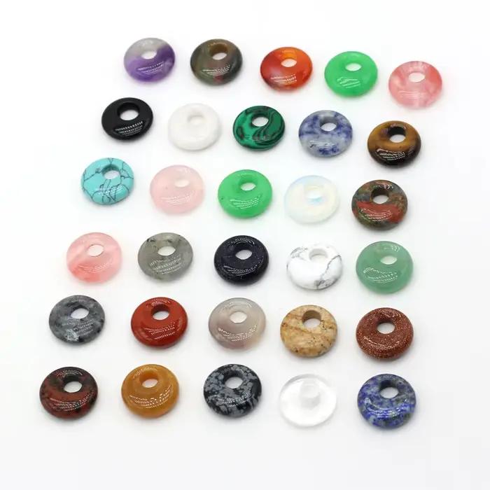 Pierres semi-précieuses naturelles, perles rondes à grand trou, exquises pour la fabrication de bijoux, bricolage, collier, bracelet, boucles d'oreilles, accessoires