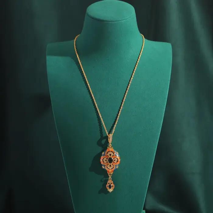 Ensembles de bijoux de Dubaï en émail narévidés pour femmes