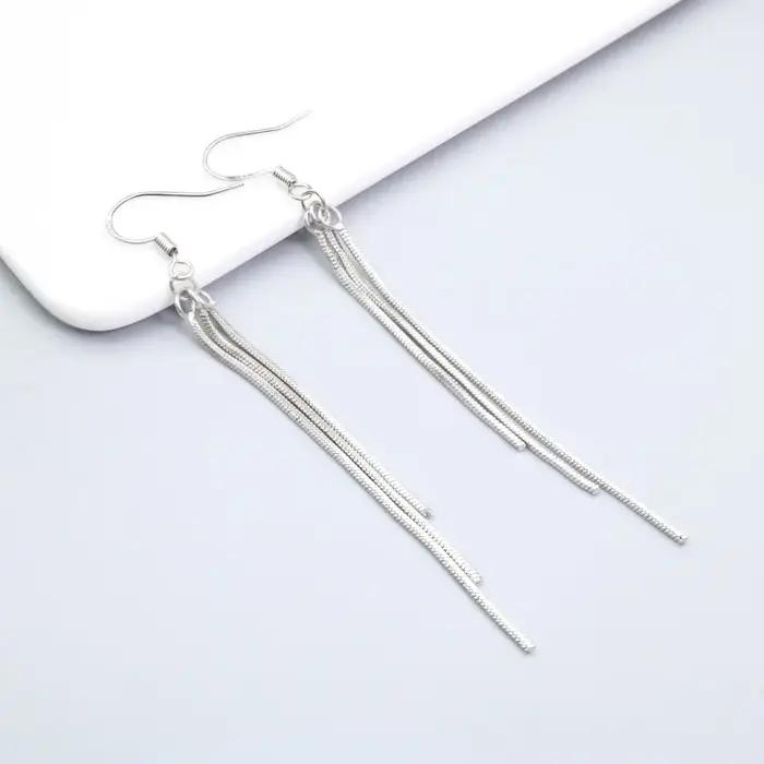 Buyee-Boucle d'oreille pendante en argent regardé 925 pour femme
