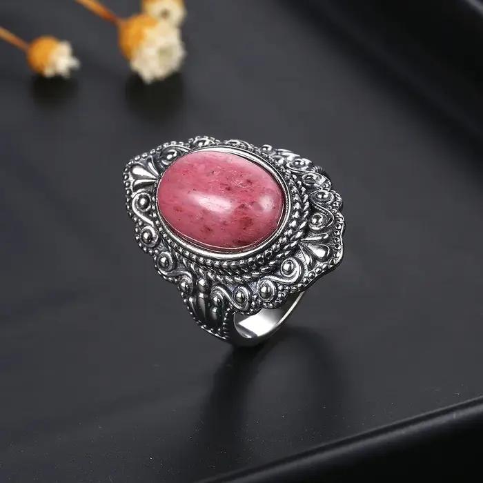 Bagues en Rhodochrosite naturelle pour femmes