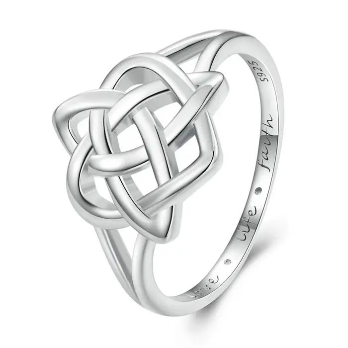 WOSTU – bagues à nœud celtique en argent Sterling 925 pour femmes